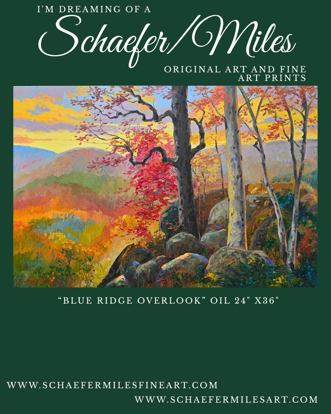 "Blueridge Overlook" Oil on canvas, 24x36 custom framed.