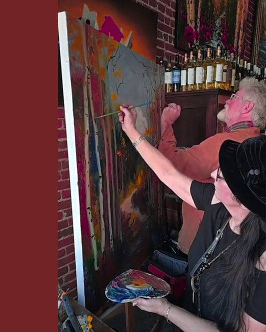 kevin and wendy collaborating in oil on canvas