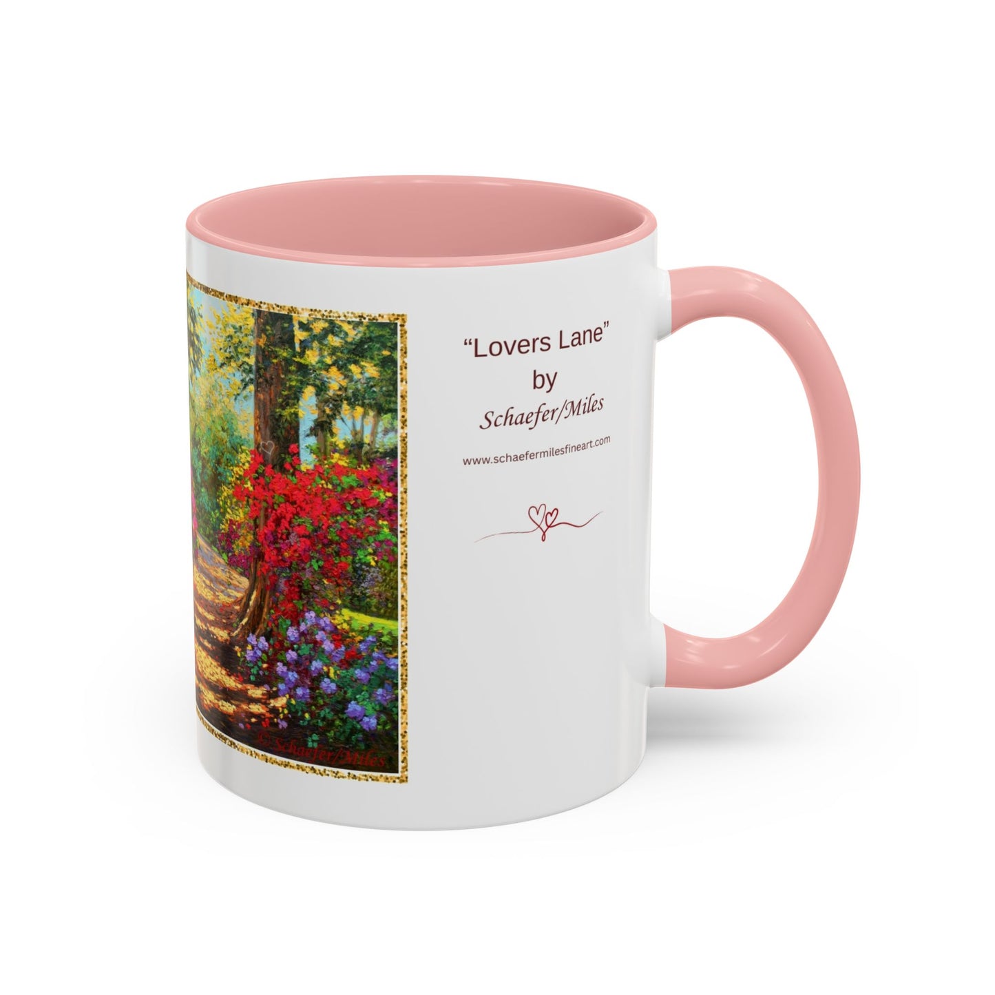 Scenic Garden Path Coffee Mug — “Lovers Lane” Schaefer/Miles Floral Accent Mug (11/15oz)