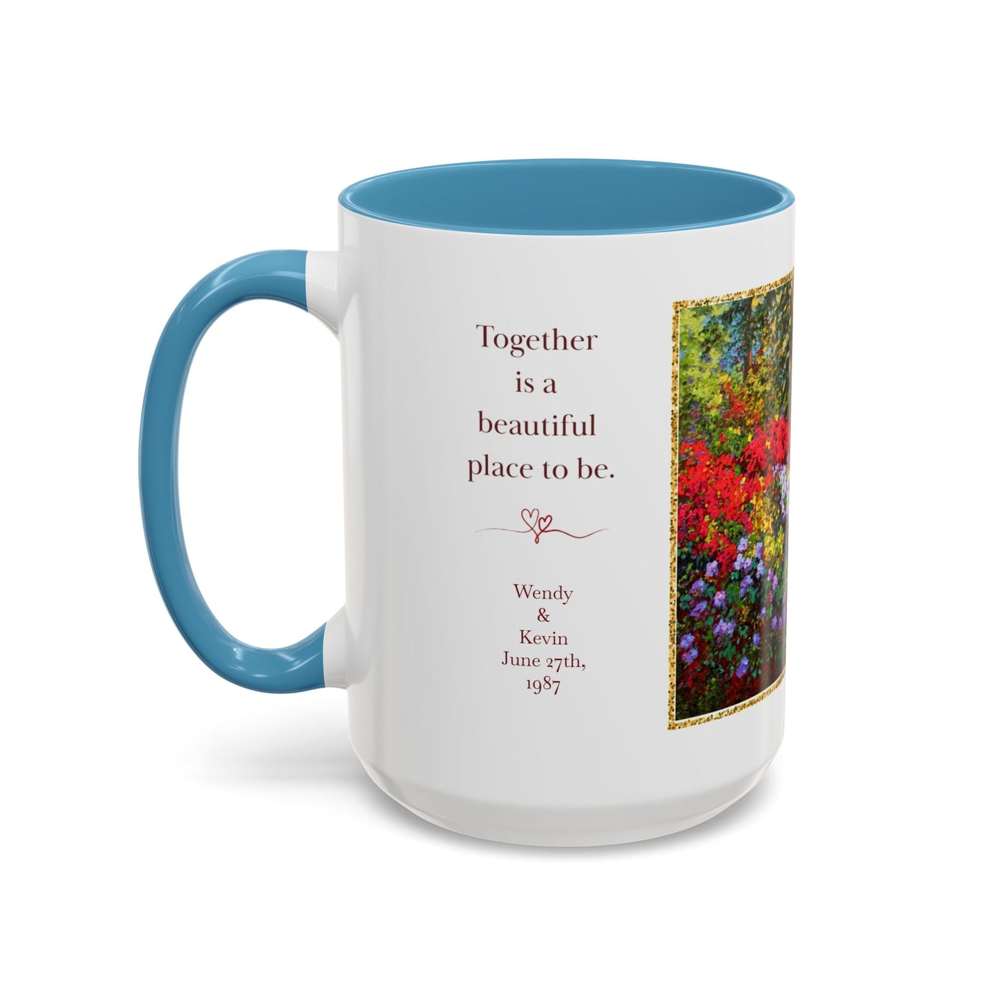 Scenic Garden Path Coffee Mug — “Lovers Lane” Schaefer/Miles Floral Accent Mug (11/15oz)