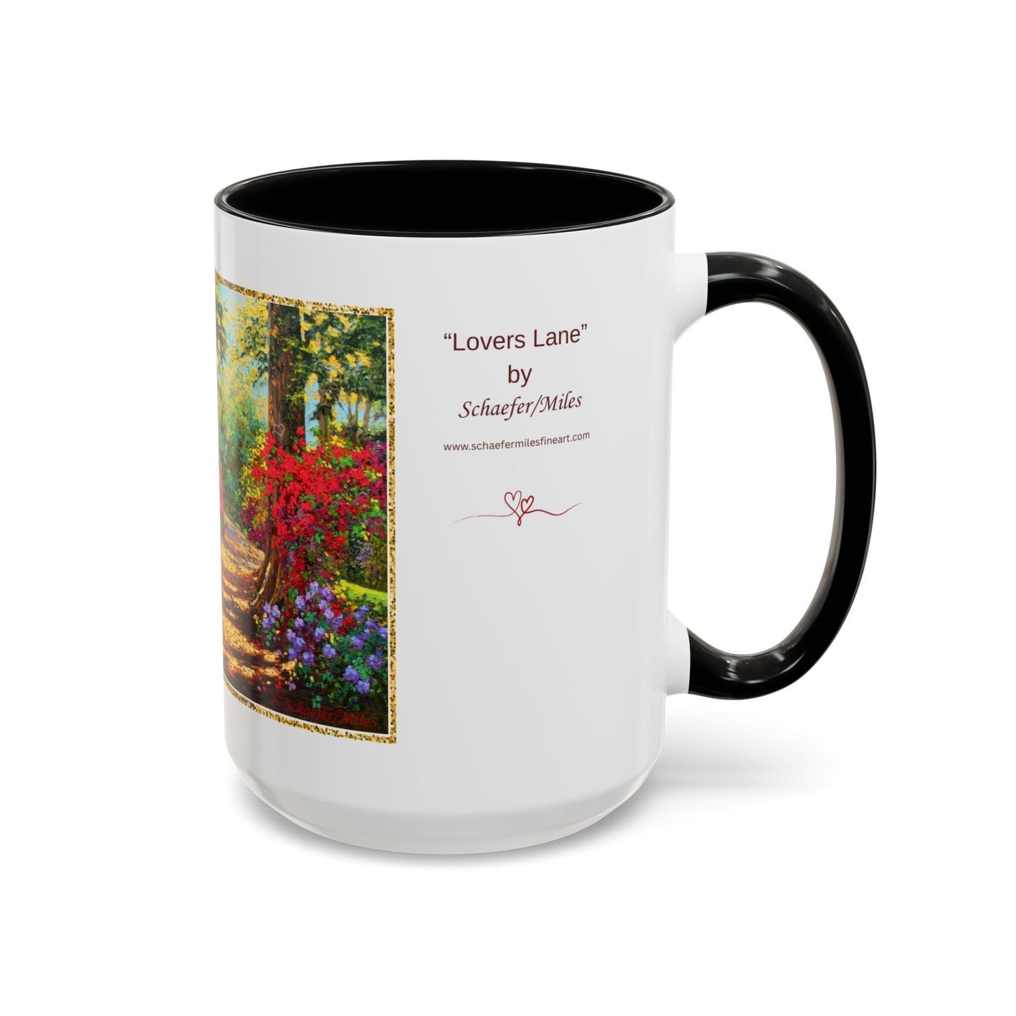 Scenic Garden Path Coffee Mug — “Lovers Lane” Schaefer/Miles Floral Accent Mug (11/15oz)