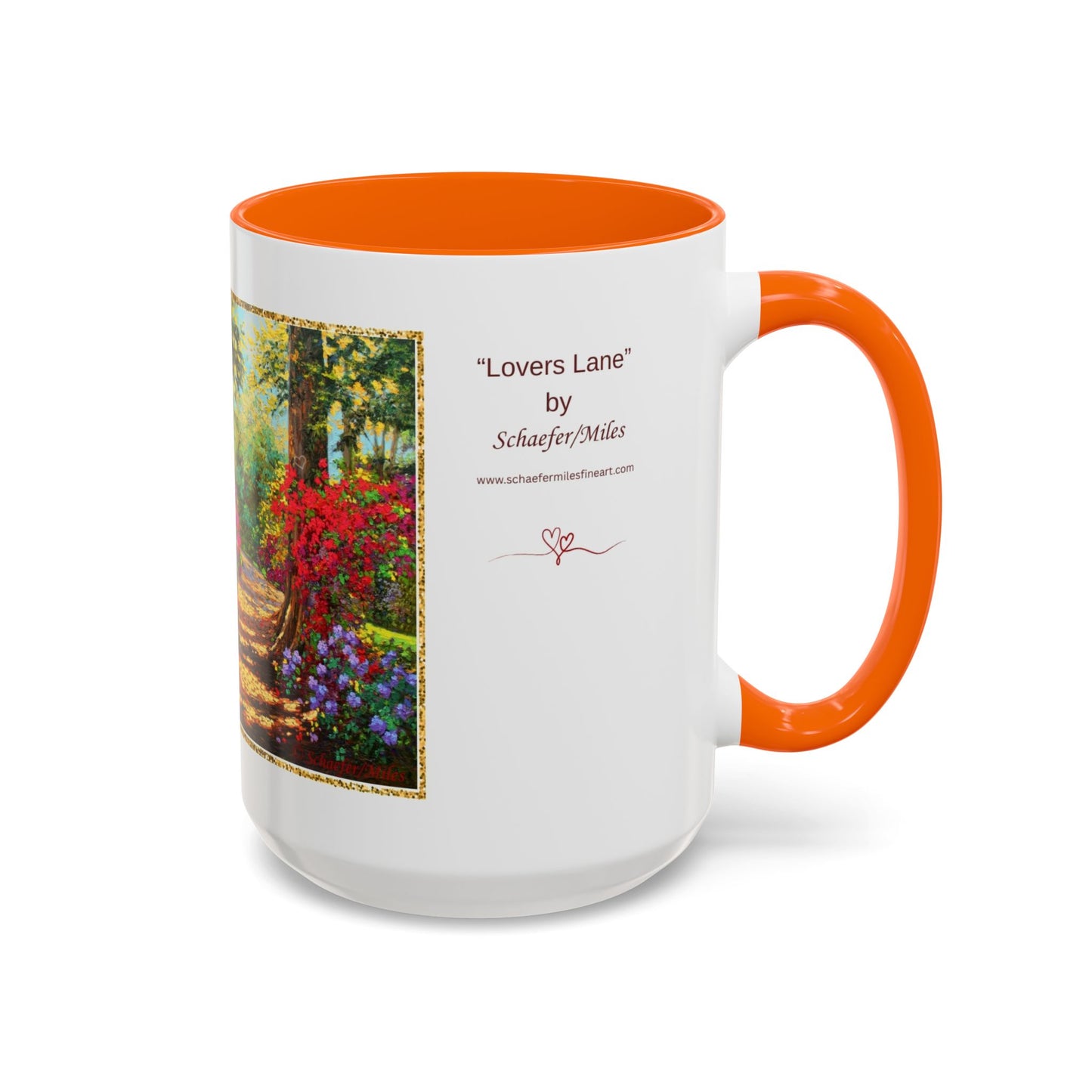 Scenic Garden Path Coffee Mug — “Lovers Lane” Schaefer/Miles Floral Accent Mug (11/15oz)