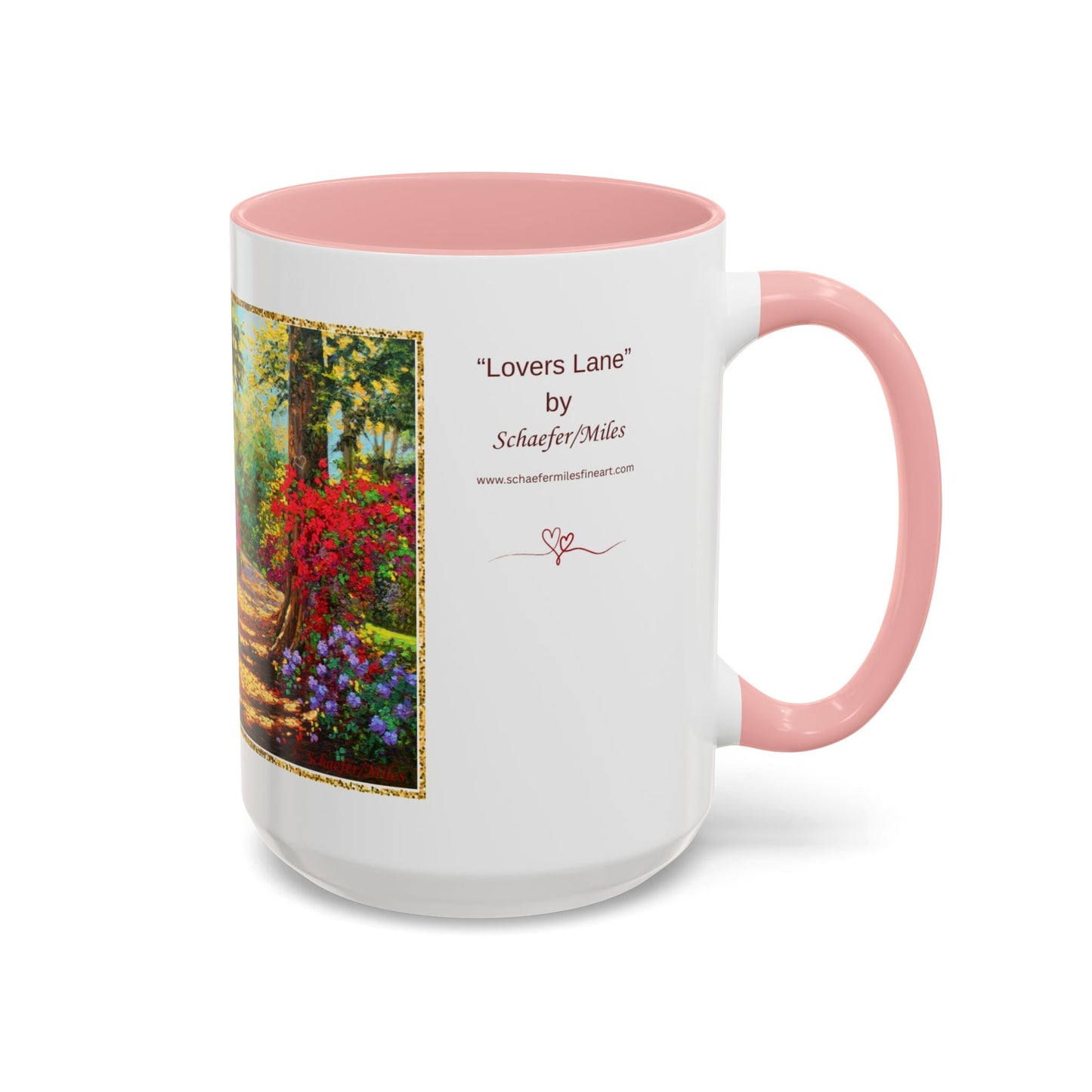 Scenic Garden Path Coffee Mug — “Lovers Lane” Schaefer/Miles Floral Accent Mug (11/15oz)