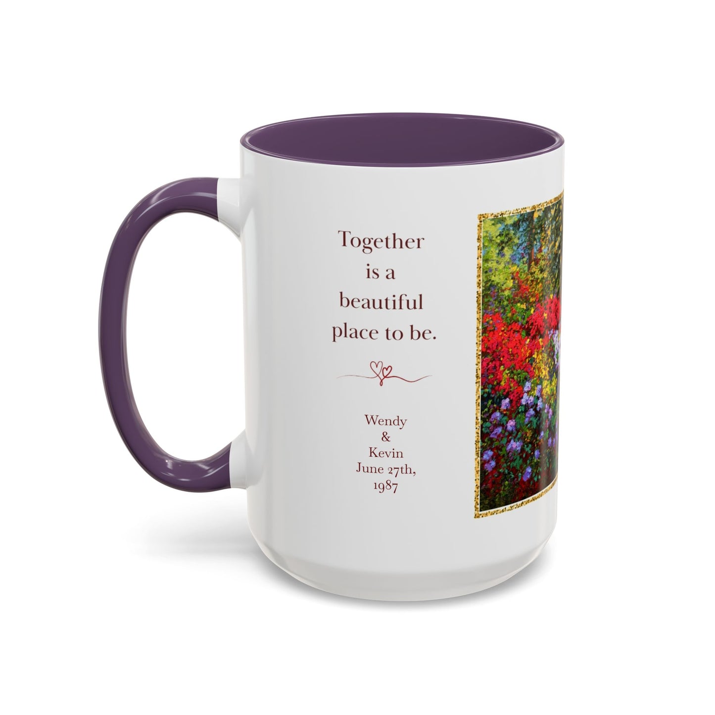 Scenic Garden Path Coffee Mug — “Lovers Lane” Schaefer/Miles Floral Accent Mug (11/15oz)