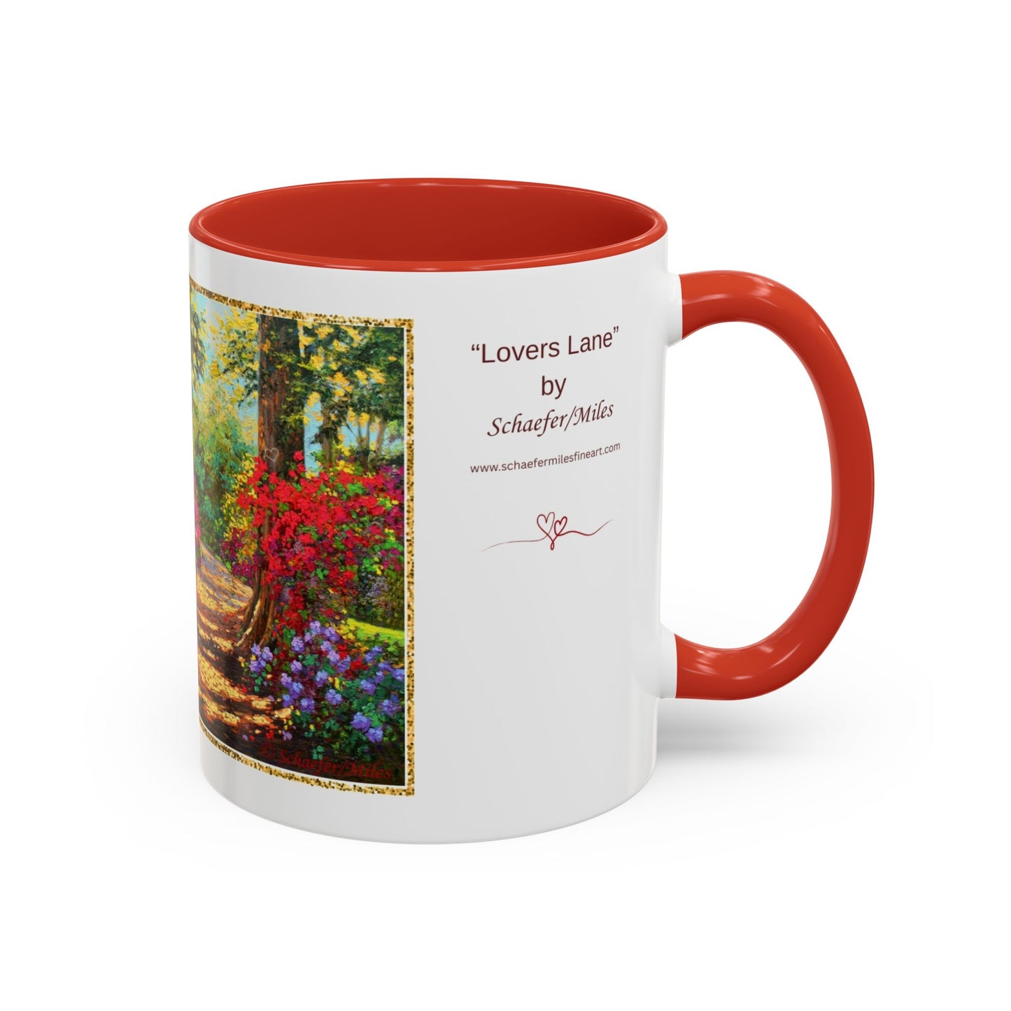 Scenic Garden Path Coffee Mug — “Lovers Lane” Schaefer/Miles Floral Accent Mug (11/15oz)