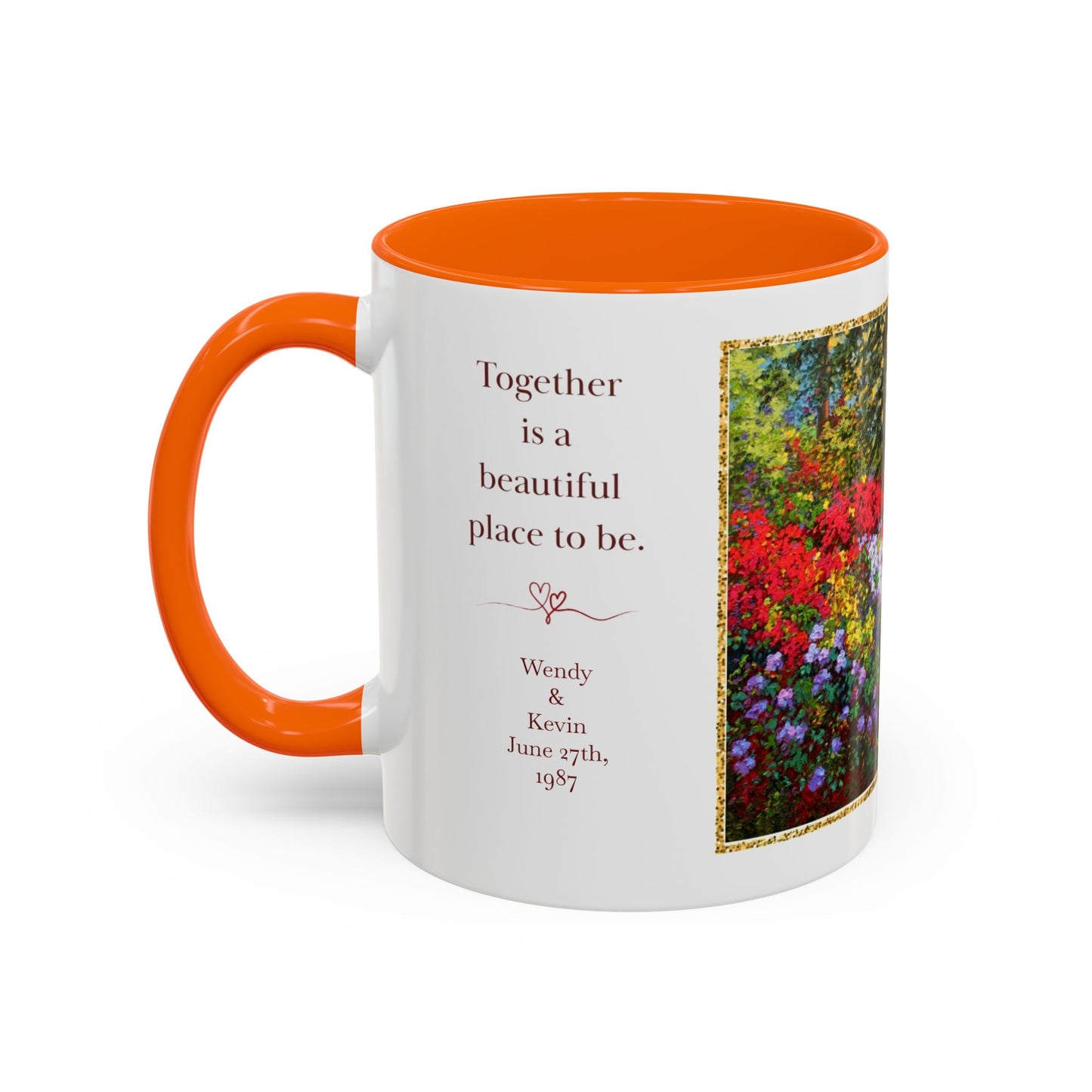 Scenic Garden Path Coffee Mug — “Lovers Lane” Schaefer/Miles Floral Accent Mug (11/15oz)