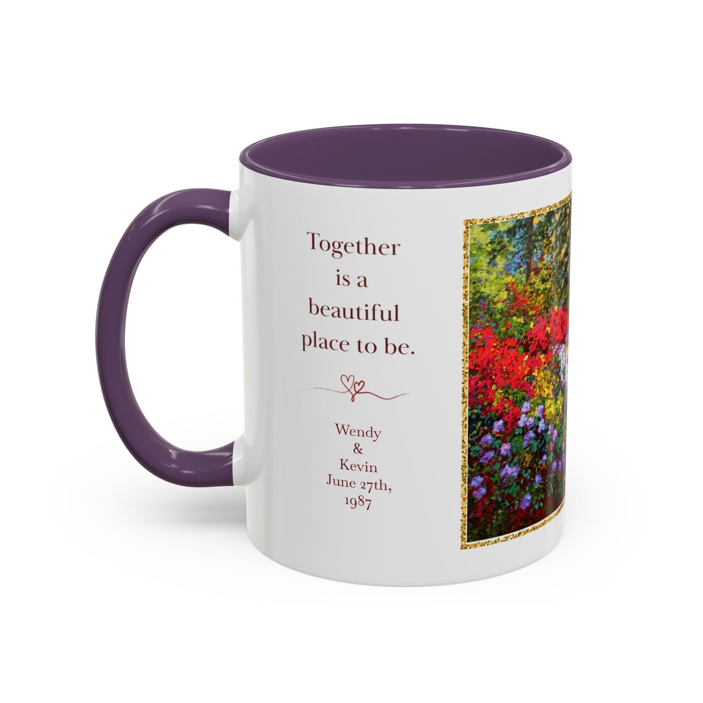 Scenic Garden Path Coffee Mug — “Lovers Lane” Schaefer/Miles Floral Accent Mug (11/15oz)