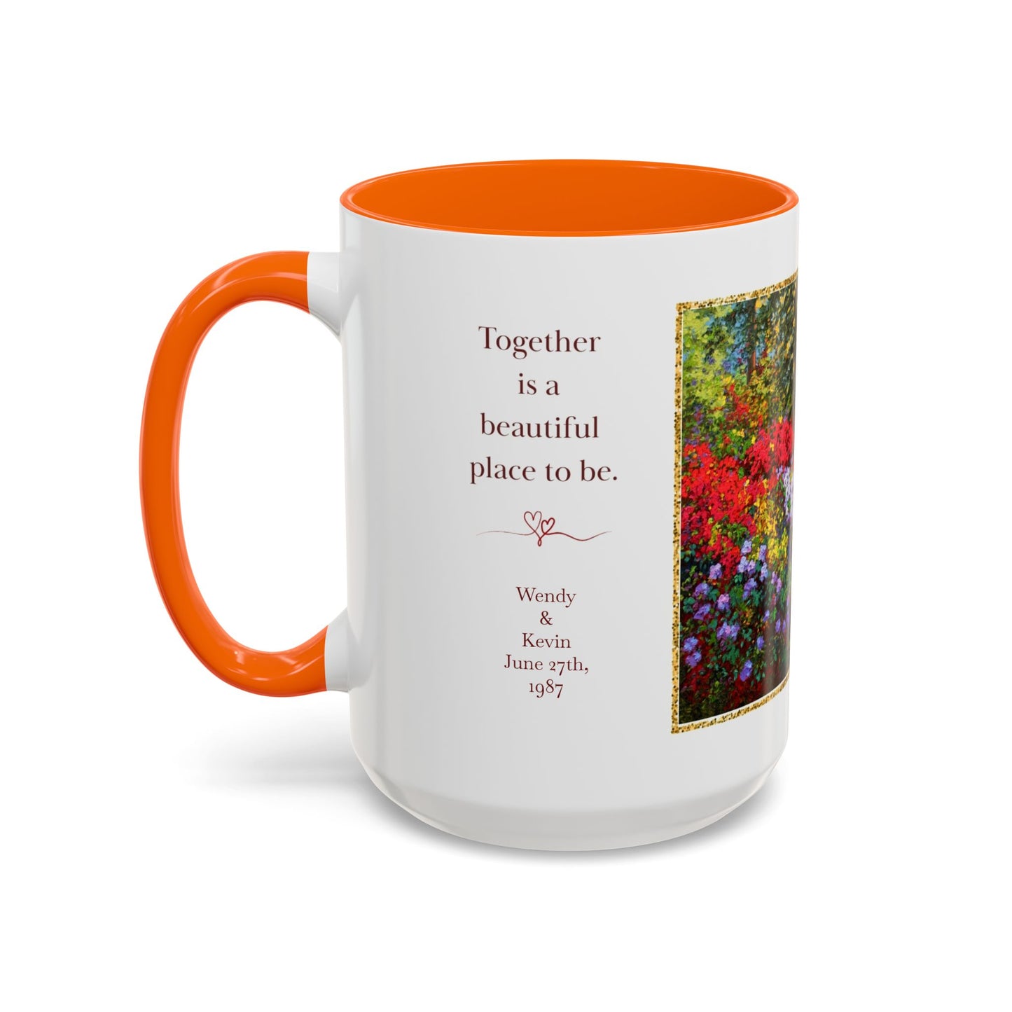 Scenic Garden Path Coffee Mug — “Lovers Lane” Schaefer/Miles Floral Accent Mug (11/15oz)