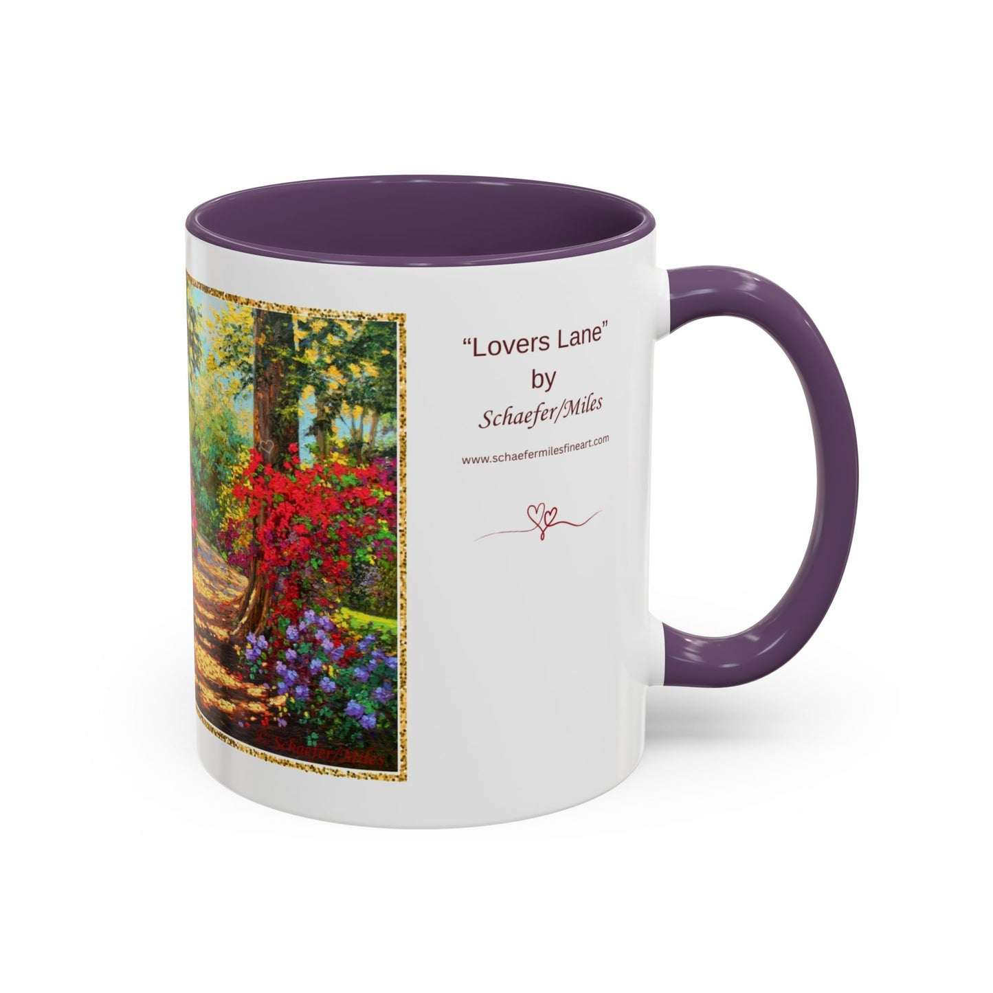 Scenic Garden Path Coffee Mug — “Lovers Lane” Schaefer/Miles Floral Accent Mug (11/15oz)