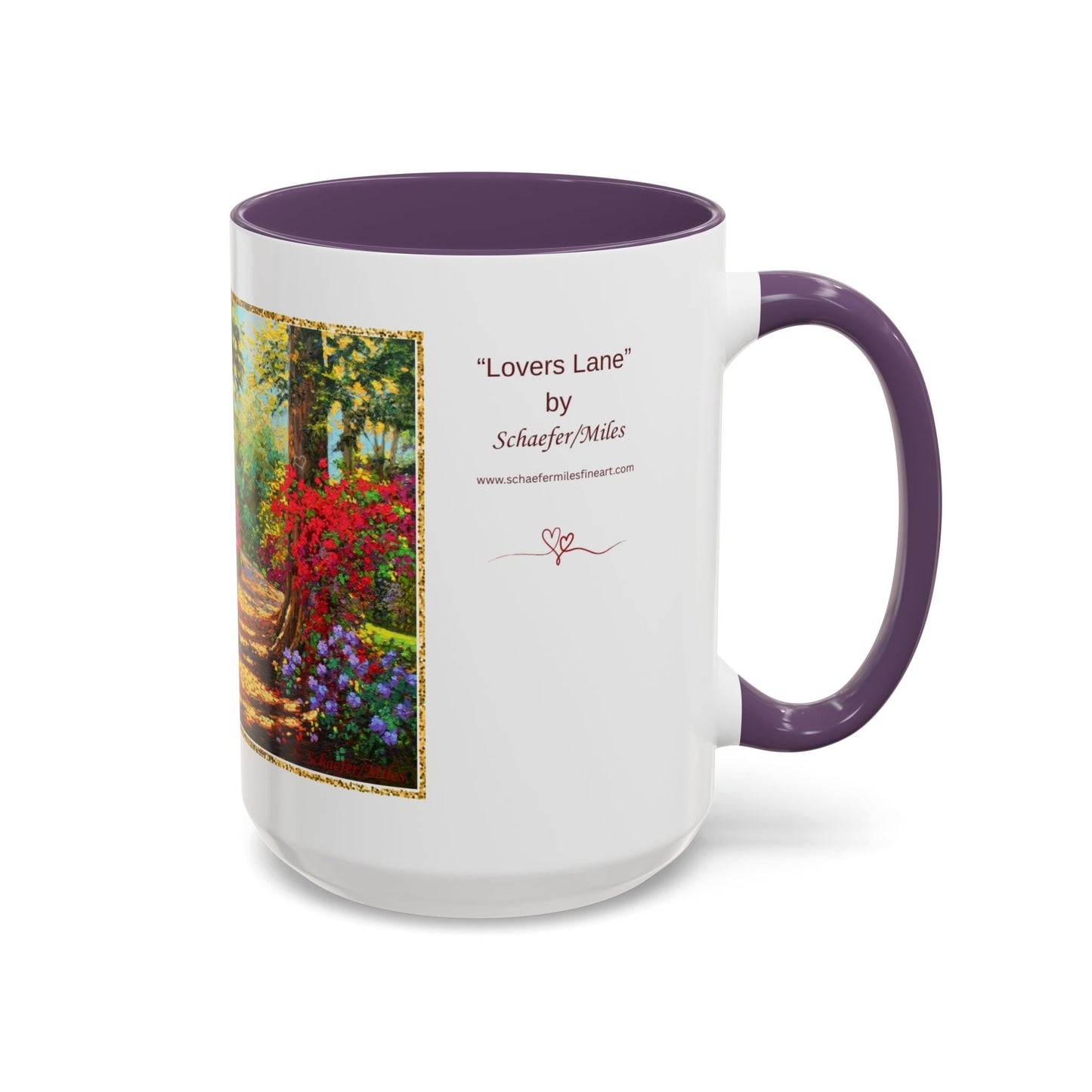 Scenic Garden Path Coffee Mug — “Lovers Lane” Schaefer/Miles Floral Accent Mug (11/15oz)