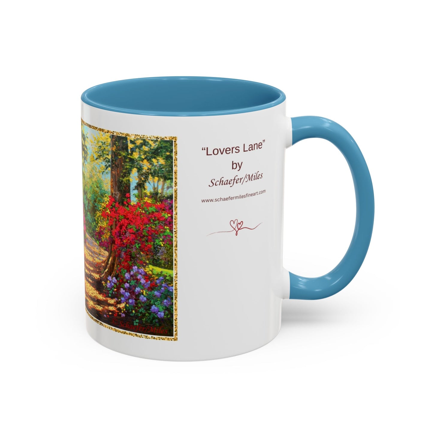 Scenic Garden Path Coffee Mug — “Lovers Lane” Schaefer/Miles Floral Accent Mug (11/15oz)