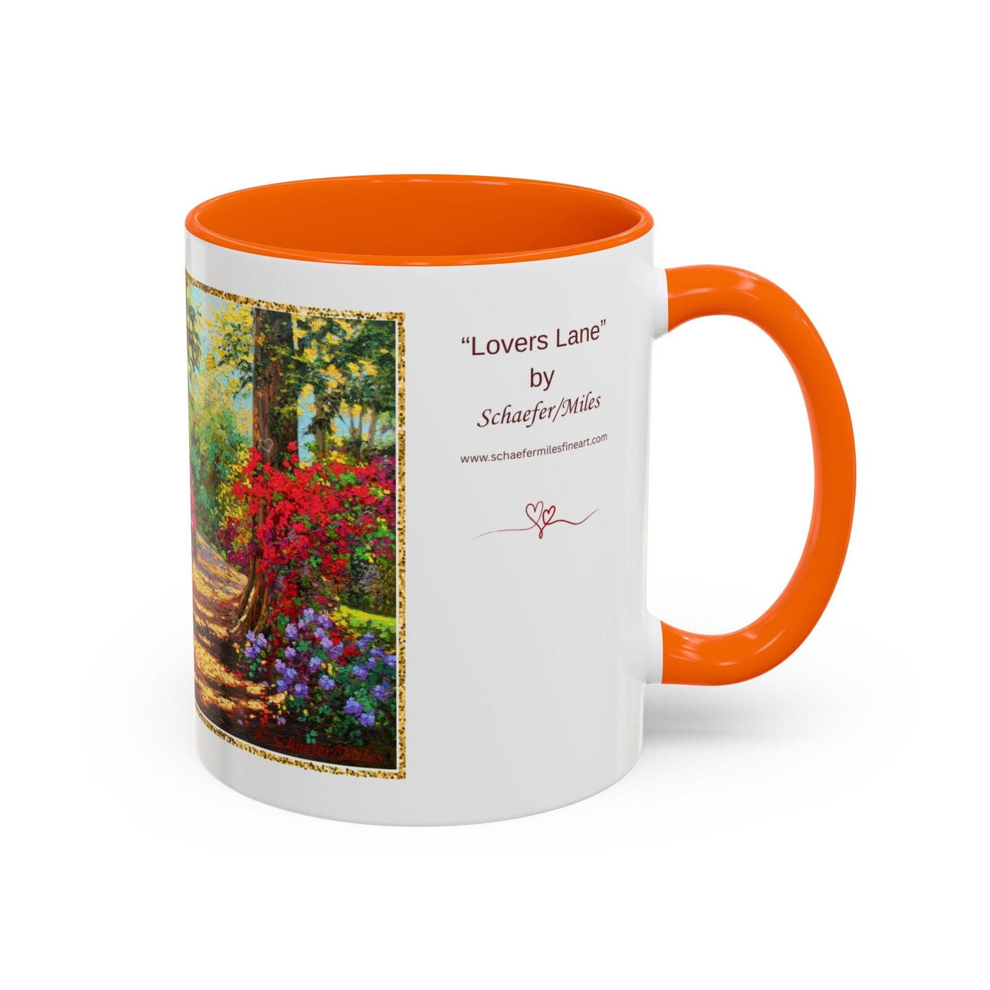 Scenic Garden Path Coffee Mug — “Lovers Lane” Schaefer/Miles Floral Accent Mug (11/15oz)