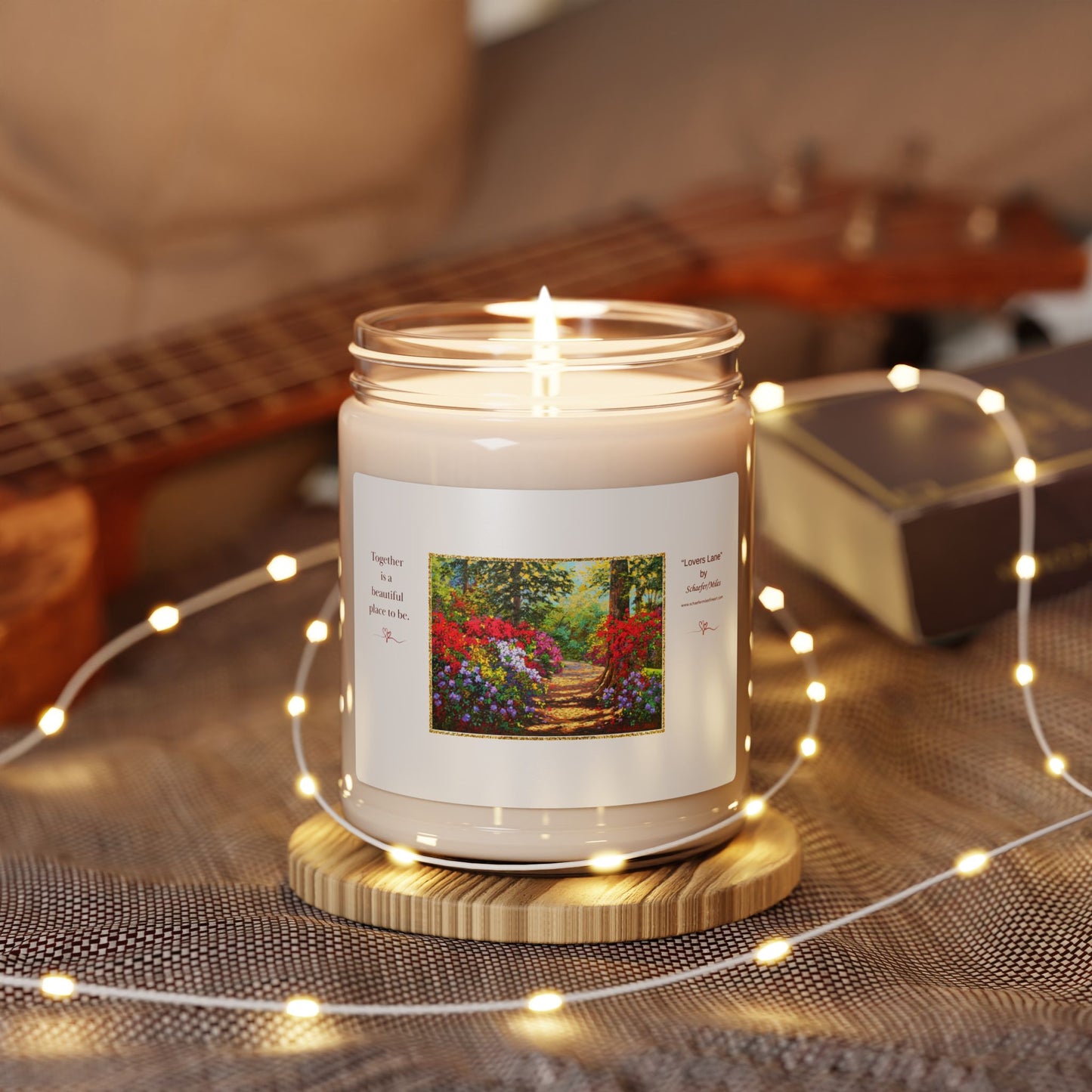 "Lovers Lane" Scented Soy Candle — 9oz Floral Aromatherapy Jar-Schaefer/Miles Fine Art