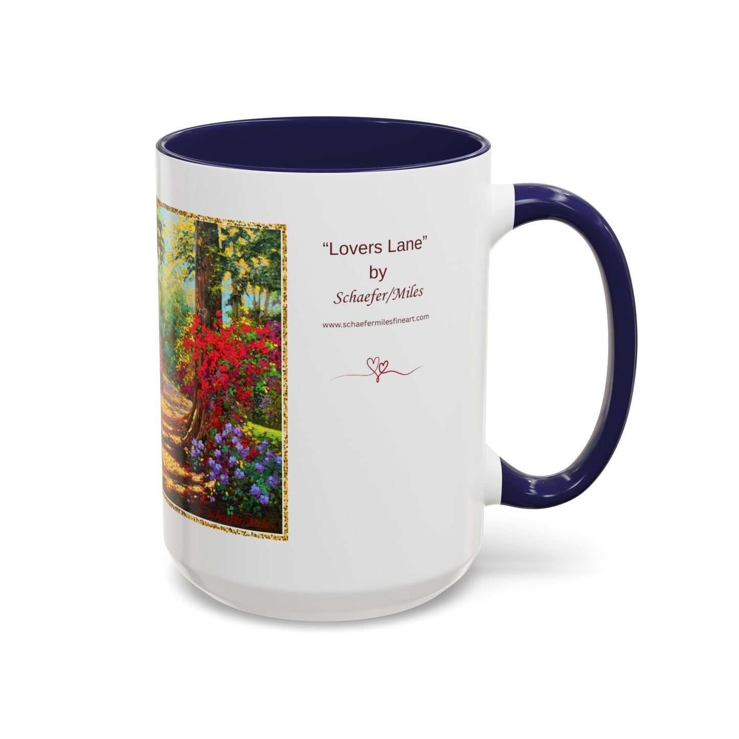 Scenic Garden Path Coffee Mug — “Lovers Lane” Schaefer/Miles Floral Accent Mug (11/15oz)