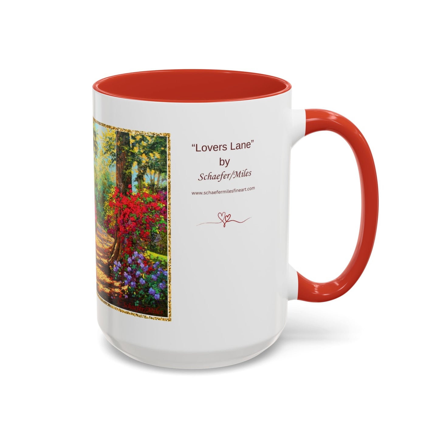 Scenic Garden Path Coffee Mug — “Lovers Lane” Schaefer/Miles Floral Accent Mug (11/15oz)