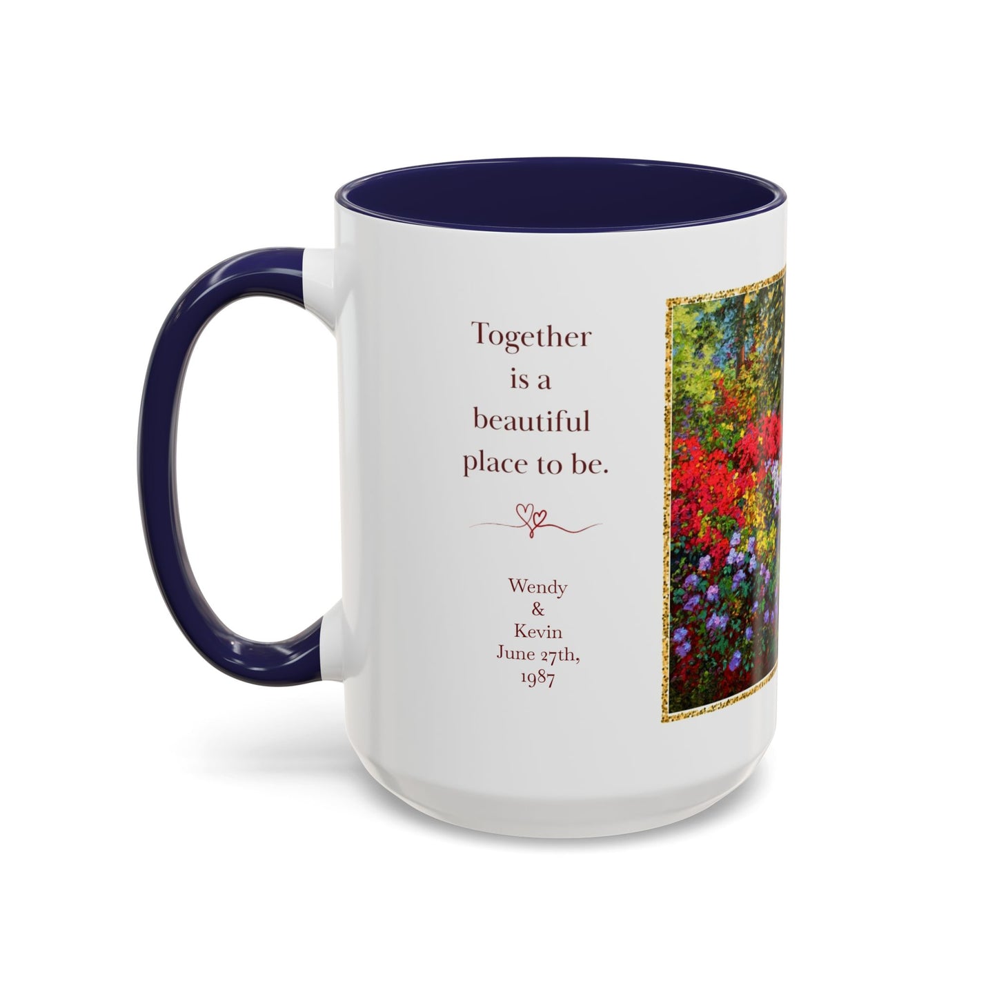 Scenic Garden Path Coffee Mug — “Lovers Lane” Schaefer/Miles Floral Accent Mug (11/15oz)
