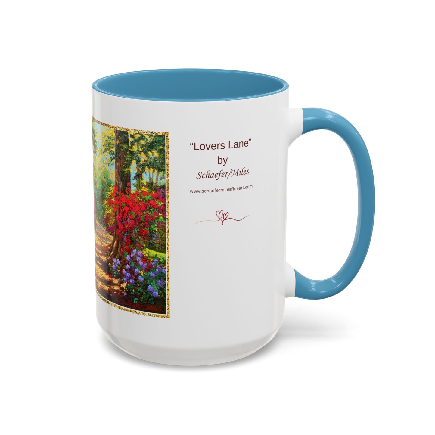 Scenic Garden Path Coffee Mug — “Lovers Lane” Schaefer/Miles Floral Accent Mug (11/15oz)