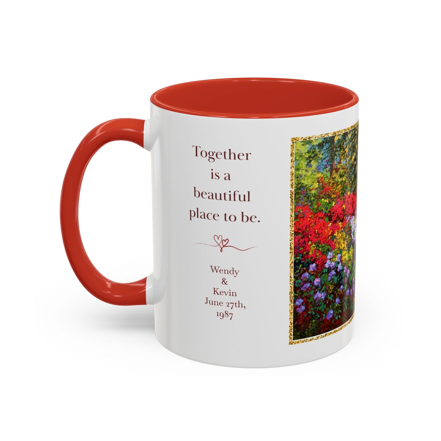 Scenic Garden Path Coffee Mug — “Lovers Lane” Schaefer/Miles Floral Accent Mug (11/15oz)