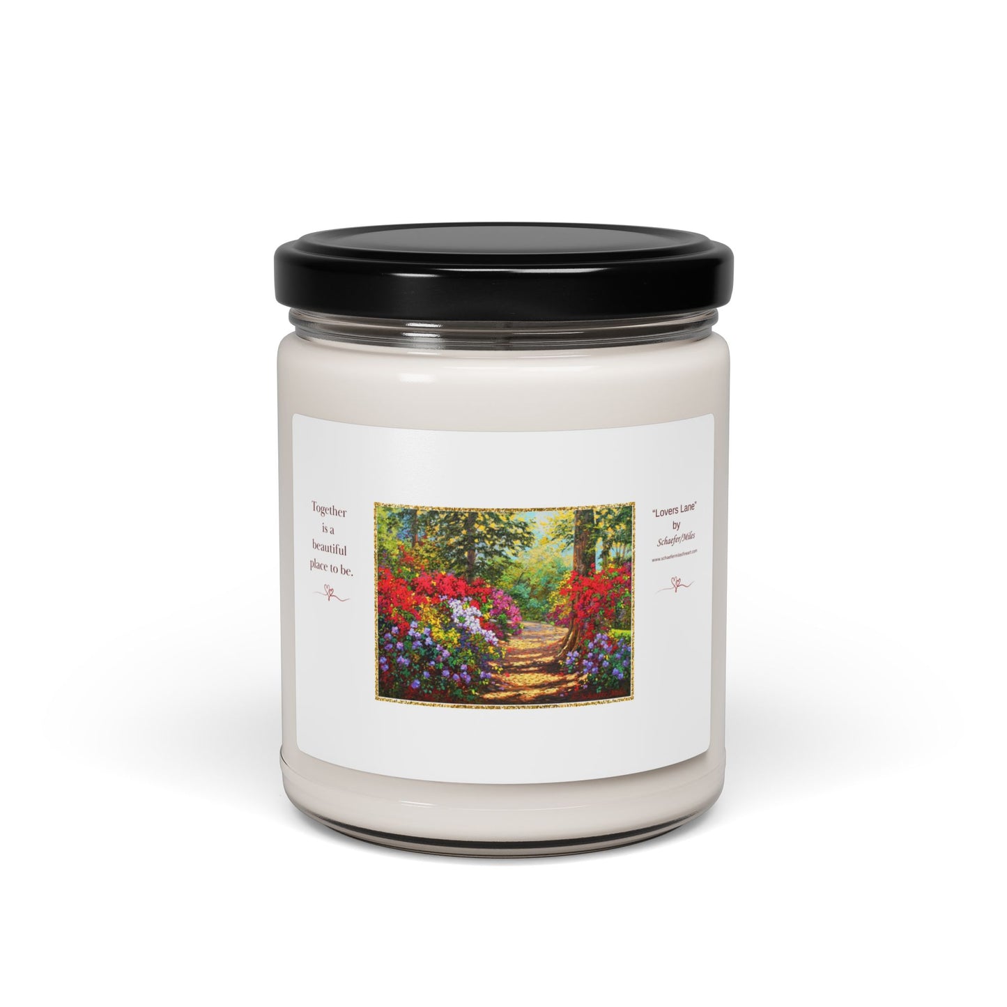 "Lovers Lane" Scented Soy Candle — 9oz Floral Aromatherapy Jar-Schaefer/Miles Fine Art