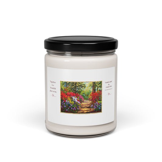 "Lovers Lane" Scented Soy Candle — 9oz Floral Aromatherapy Jar-Schaefer/Miles Fine Art