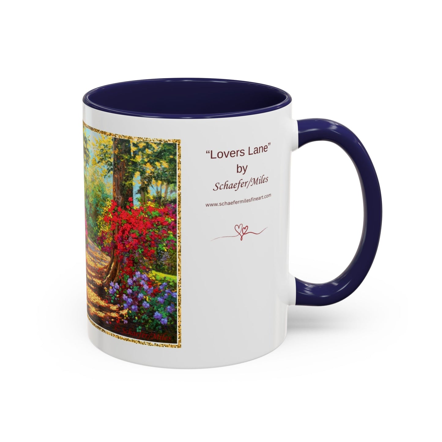 Scenic Garden Path Coffee Mug — “Lovers Lane” Schaefer/Miles Floral Accent Mug (11/15oz)