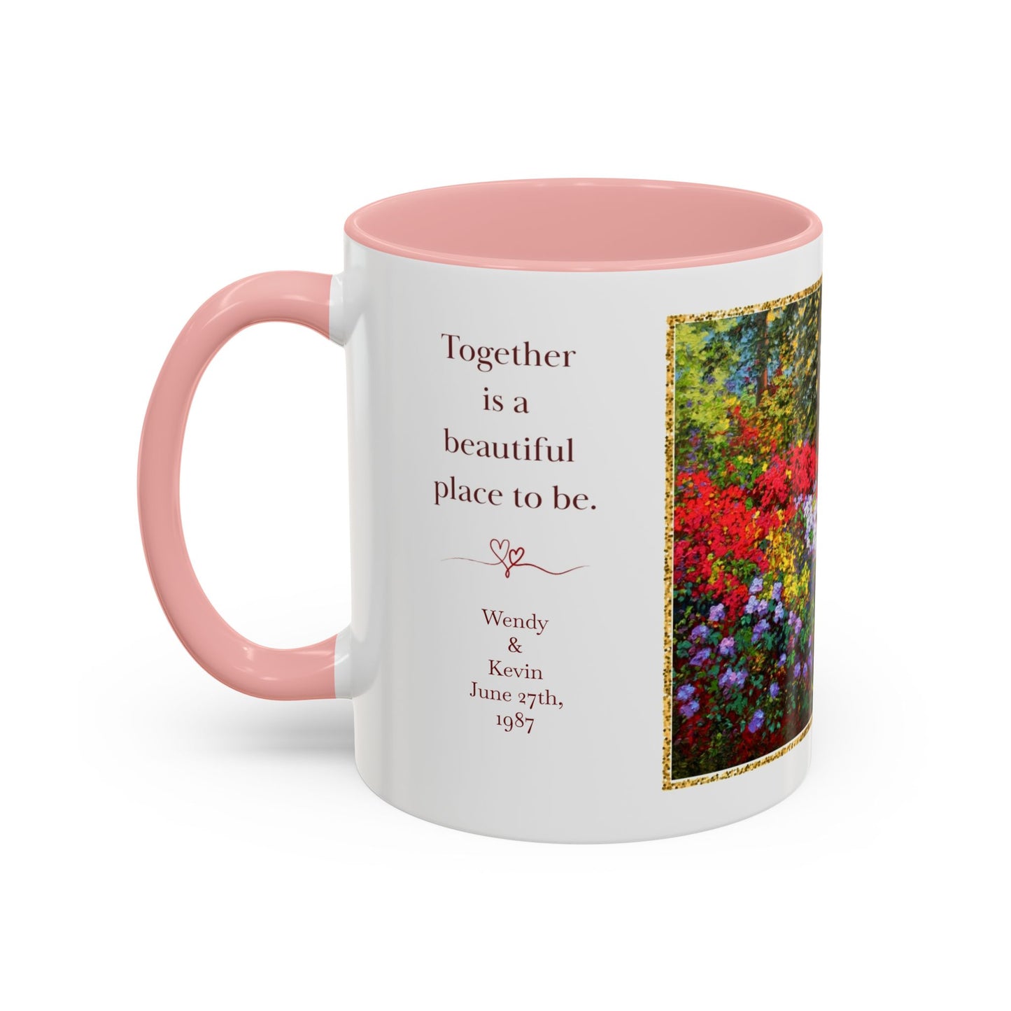 Scenic Garden Path Coffee Mug — “Lovers Lane” Schaefer/Miles Floral Accent Mug (11/15oz)