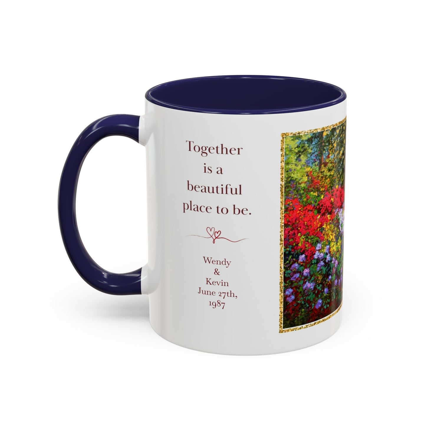 Scenic Garden Path Coffee Mug — “Lovers Lane” Schaefer/Miles Floral Accent Mug (11/15oz)