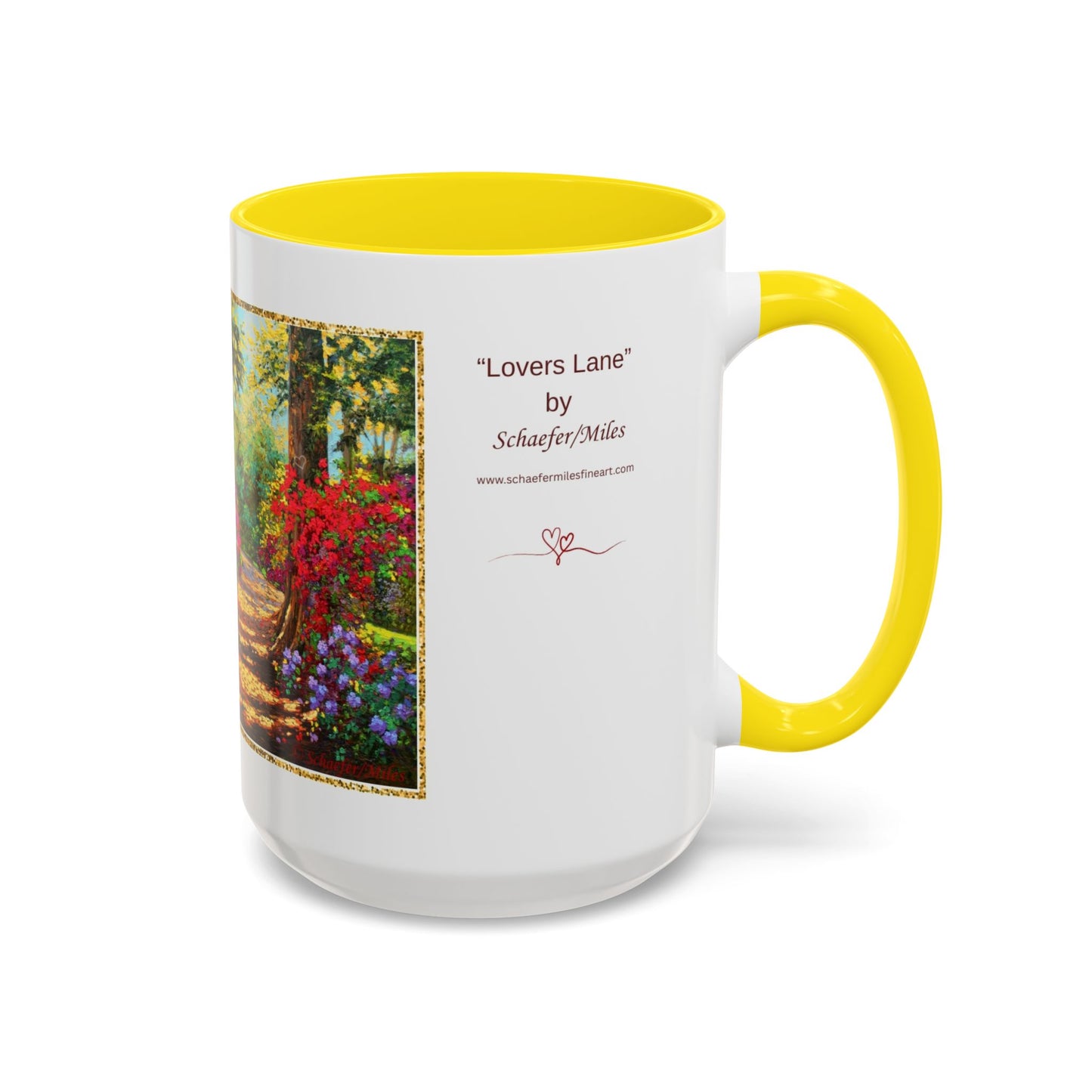 Scenic Garden Path Coffee Mug — “Lovers Lane” Schaefer/Miles Floral Accent Mug (11/15oz)
