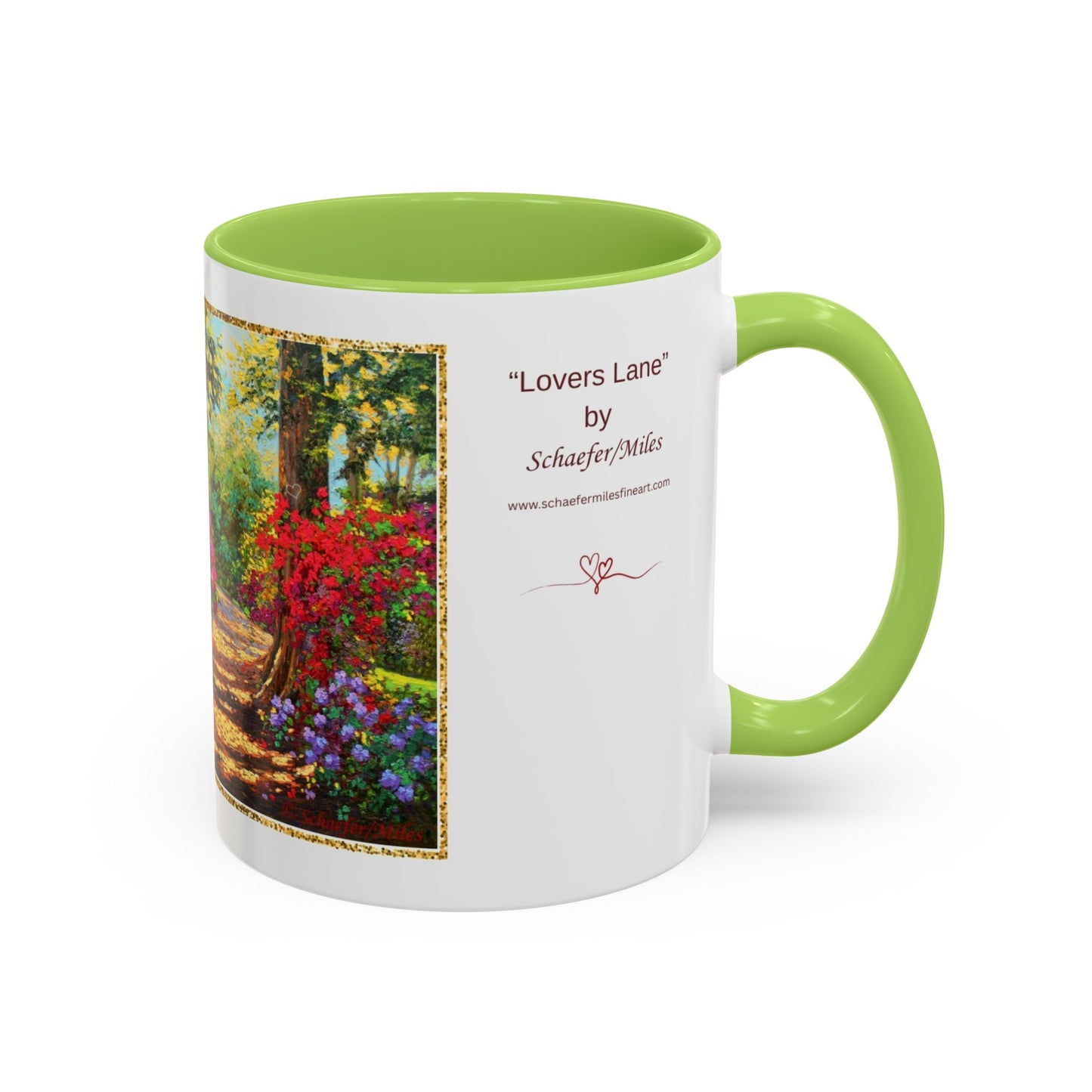 Scenic Garden Path Coffee Mug — “Lovers Lane” Schaefer/Miles Floral Accent Mug (11/15oz)
