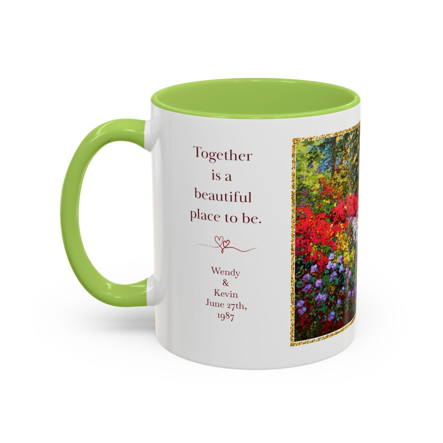 Scenic Garden Path Coffee Mug — “Lovers Lane” Schaefer/Miles Floral Accent Mug (11/15oz)