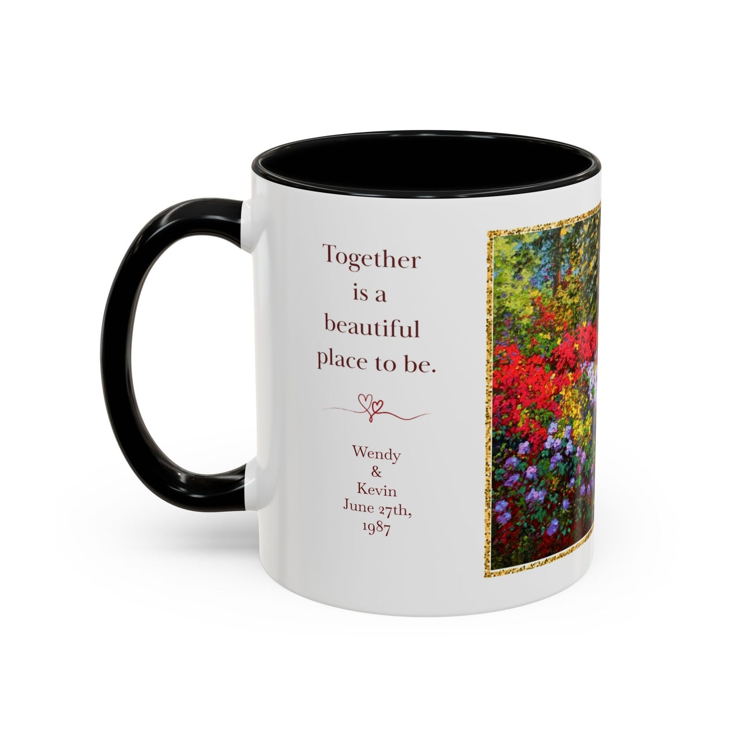 Scenic Garden Path Coffee Mug — “Lovers Lane” Schaefer/Miles Floral Accent Mug (11/15oz)