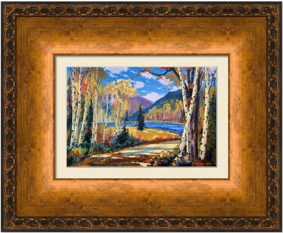 "A Day Made for You" 5x7 mini print matted and framed Antique Bronze.