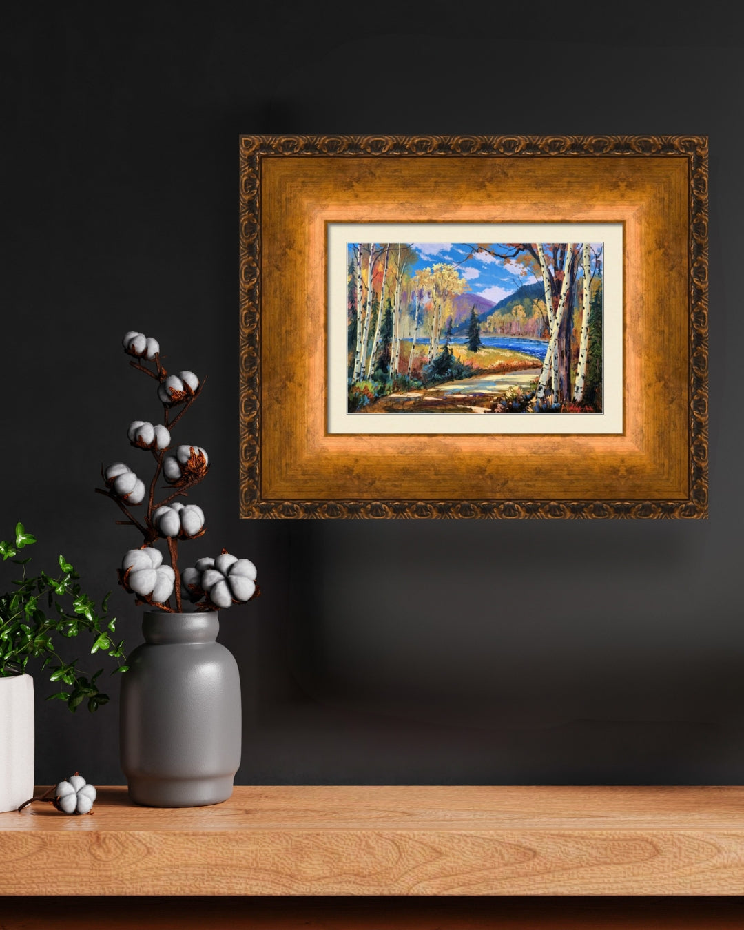 "A Day Made for You" 5x7 mini print matted and framed Antique Bronze.