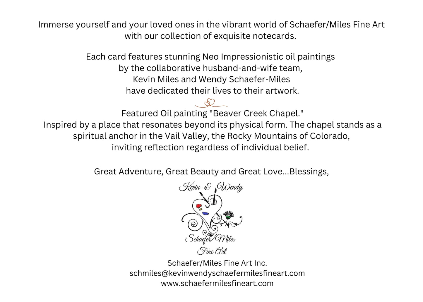 Beaver Creek Chapel - Winter- 5x7 Greeting Card