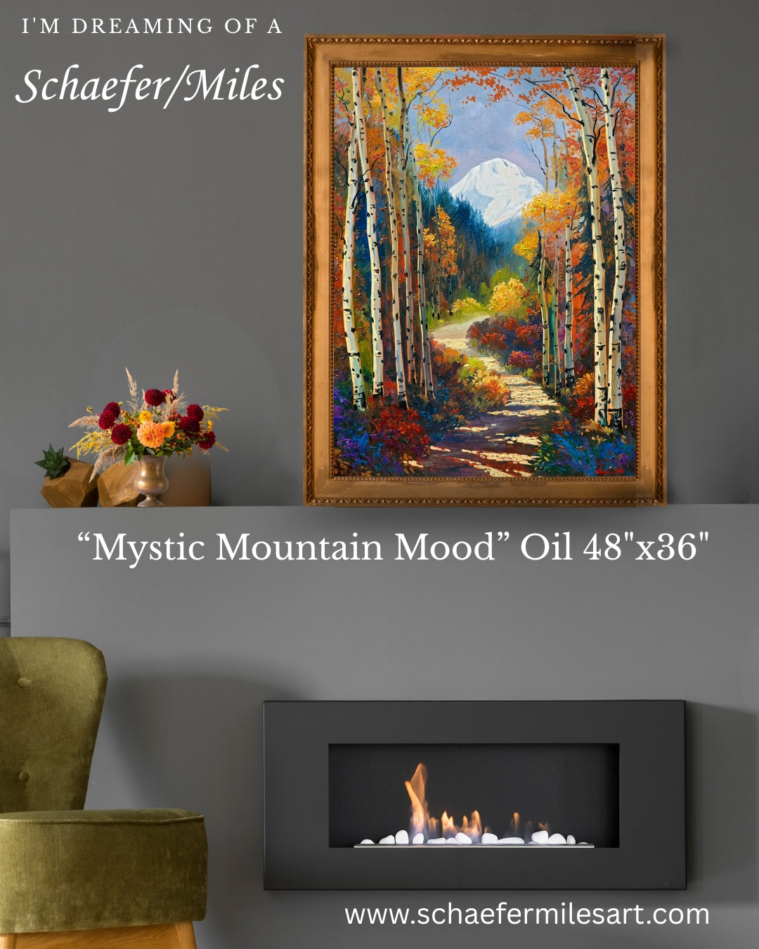 "Mystic Mountain Mood" Oil 48"x 36" Framed.