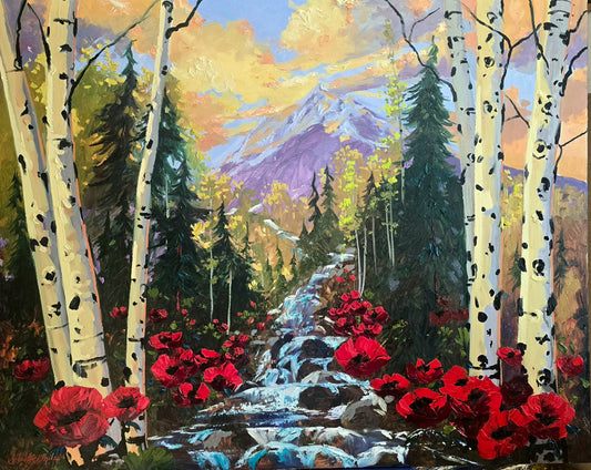 "Poppies Flow Through It" Oil- 48x60 SOLD