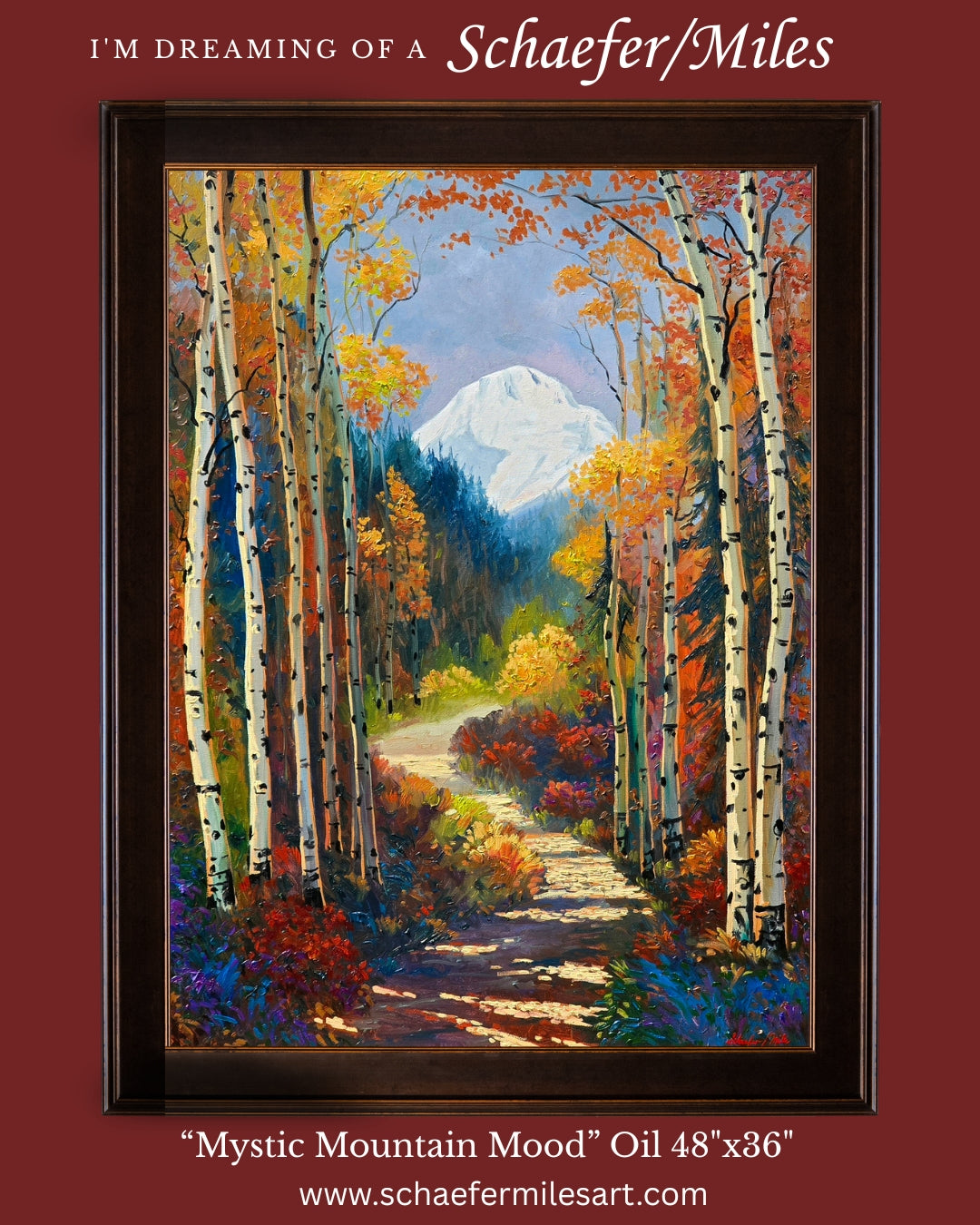 "Mystic Mountain Mood" Oil 48"x 36" Framed.